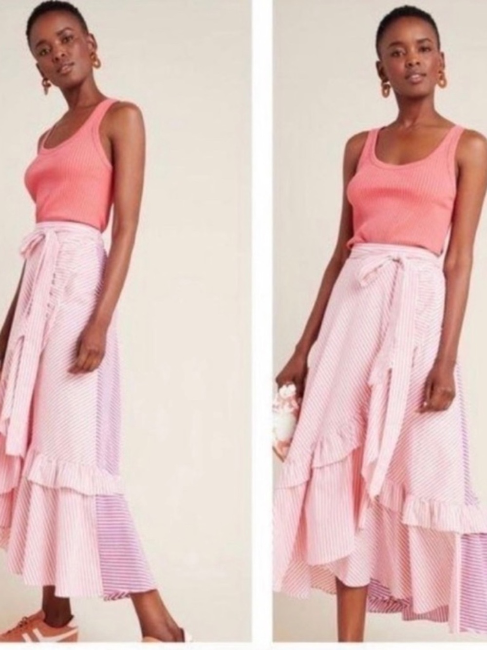 NWOT Maeve Anthropologie pink ruffle skirt xl